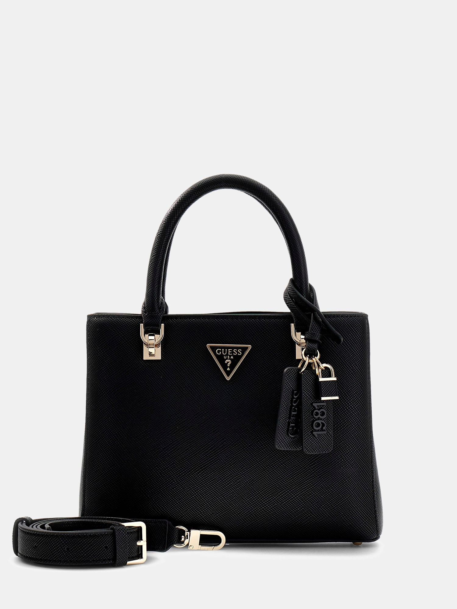 Купить чёрную сумку noelle из сафьяно, HWZG9672050 | Guess