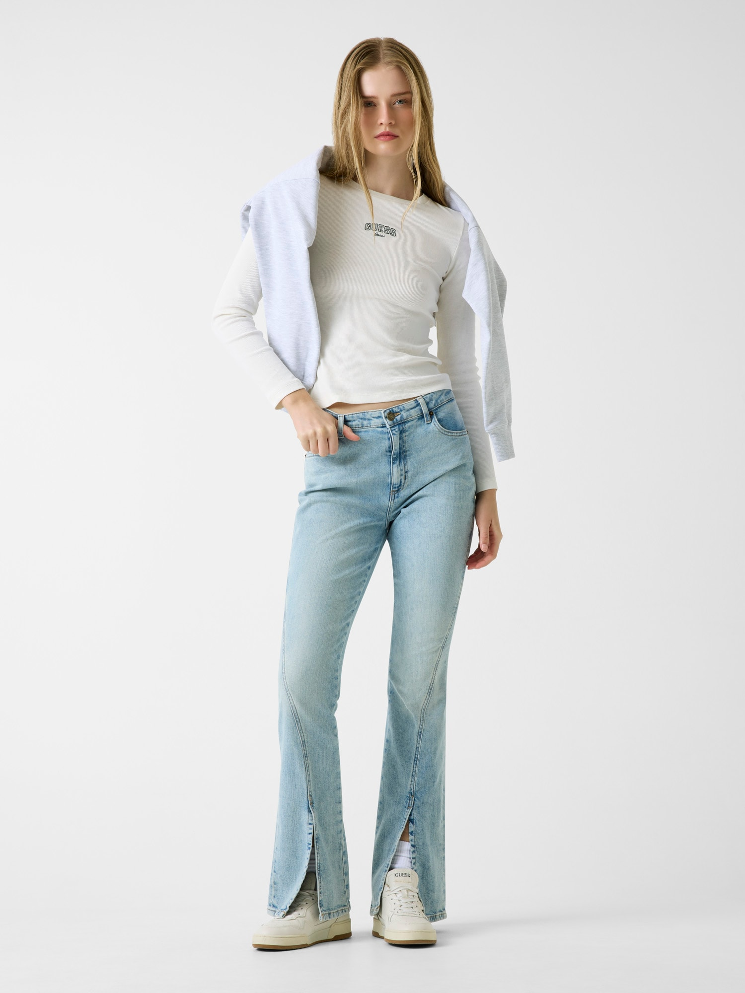 Джинсы Bootcut G09 с разрезами