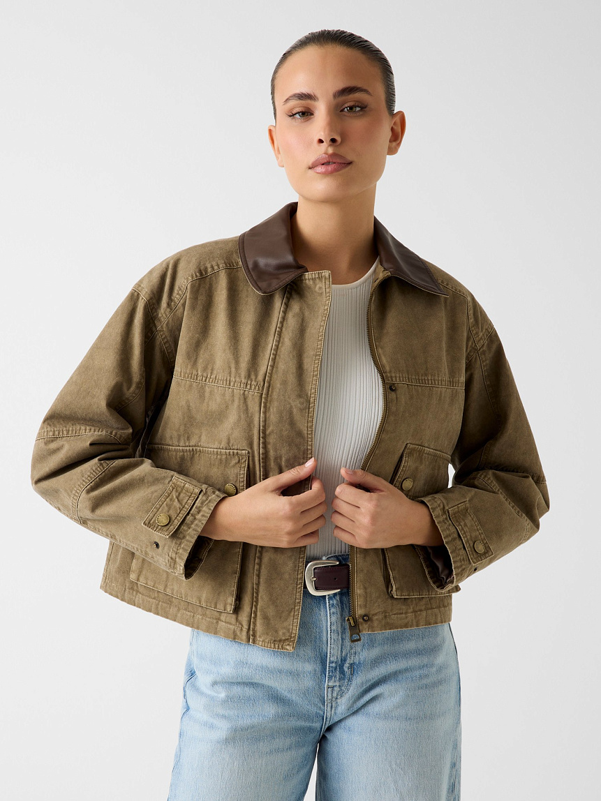 Купить куртка в стиле милитари, (цвет зелёный) W6RL51WL372 | Guess